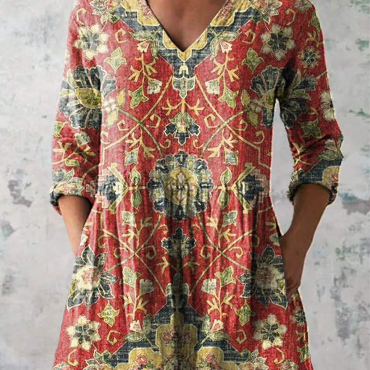 Wren | Long Blouse with Expressive Print — view 2