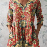 Wren | Long Blouse with Expressive Print — view 2