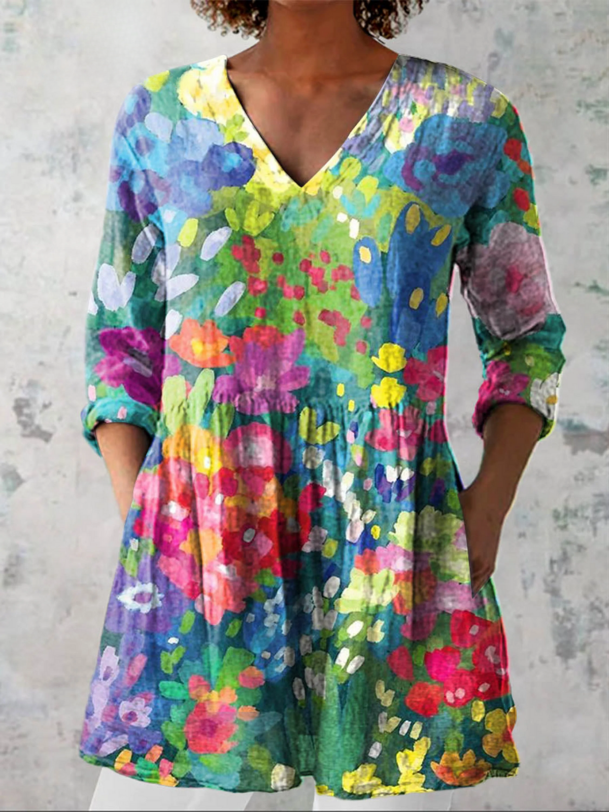 Eden | Long Blouse with Bold Print — view 2