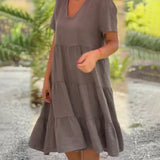 Bexley - Casual Summer Dress with V-Neck — view 6