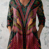 Mila | Long Blouse with Bold Print — view 2