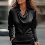 Inês - Luxurious Satin Blouse with Soft Neckline — view 4