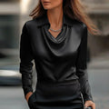 Inês - Luxurious Satin Blouse with Soft Neckline — view 4