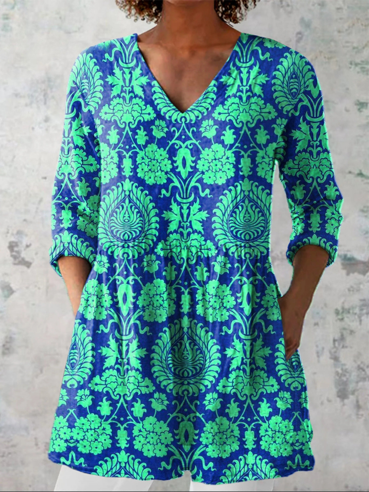 Romy | Long Blouse with Bold Print — view 2