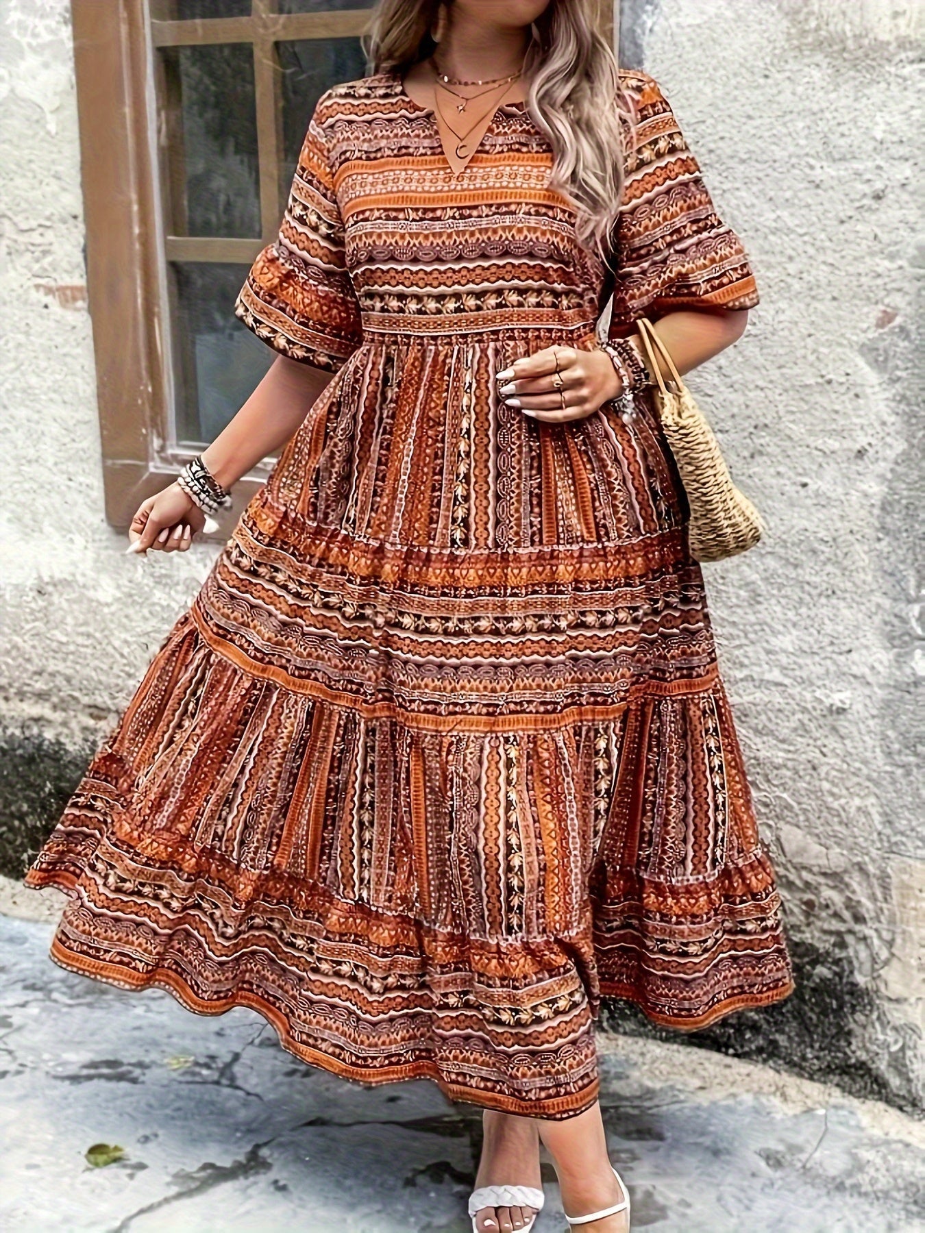 Joraine - Flowing Ethnic Dress — view 6
