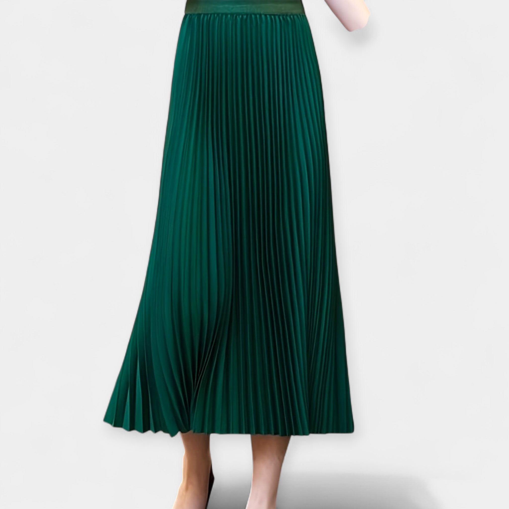 Long Pleated Satin Skirt — view 15