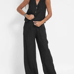 Aira - Vest with Buttons & Wide-Leg Pants Set — view 14