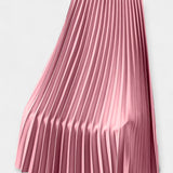 Long Pleated Satin Skirt