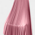 Long Pleated Satin Skirt