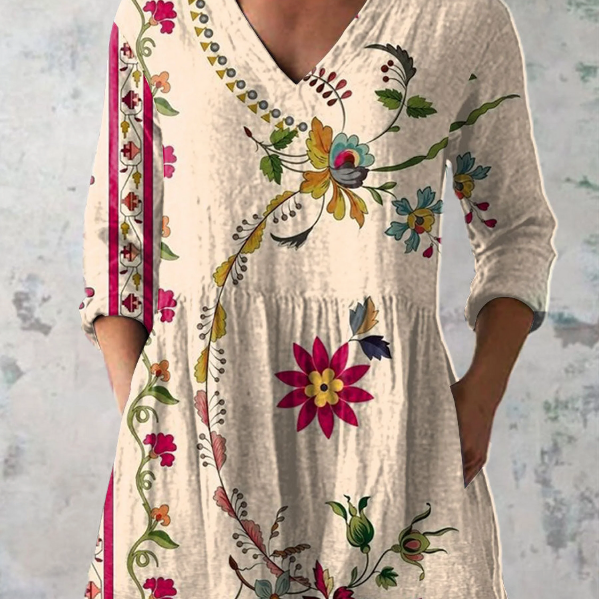 Aria | Long Blouse with Bold Print — view 2