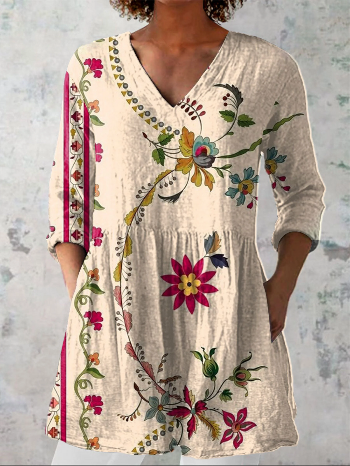 Aria | Long Blouse with Bold Print — view 2