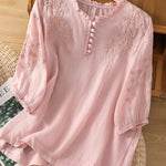 Cassiana - Cotton and Linen Blouse — view 2