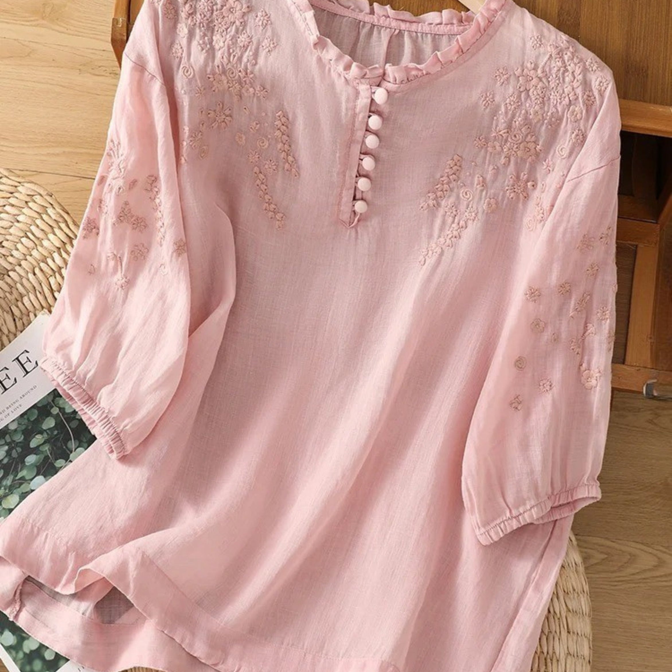 Cassiana - Cotton and Linen Blouse — view 2