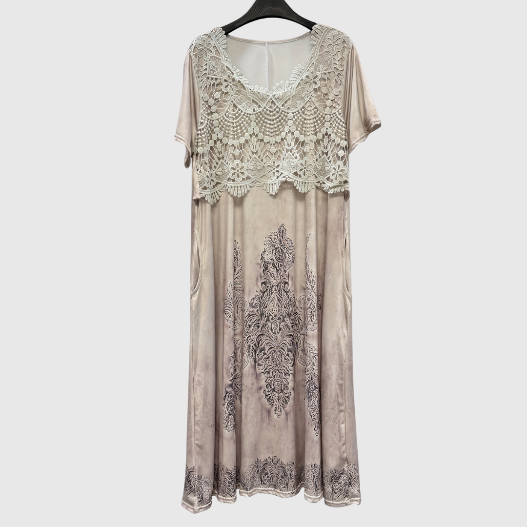 INDIGO | ELEGANT MIDI DRESS WITH FLORAL PRINT — view 7