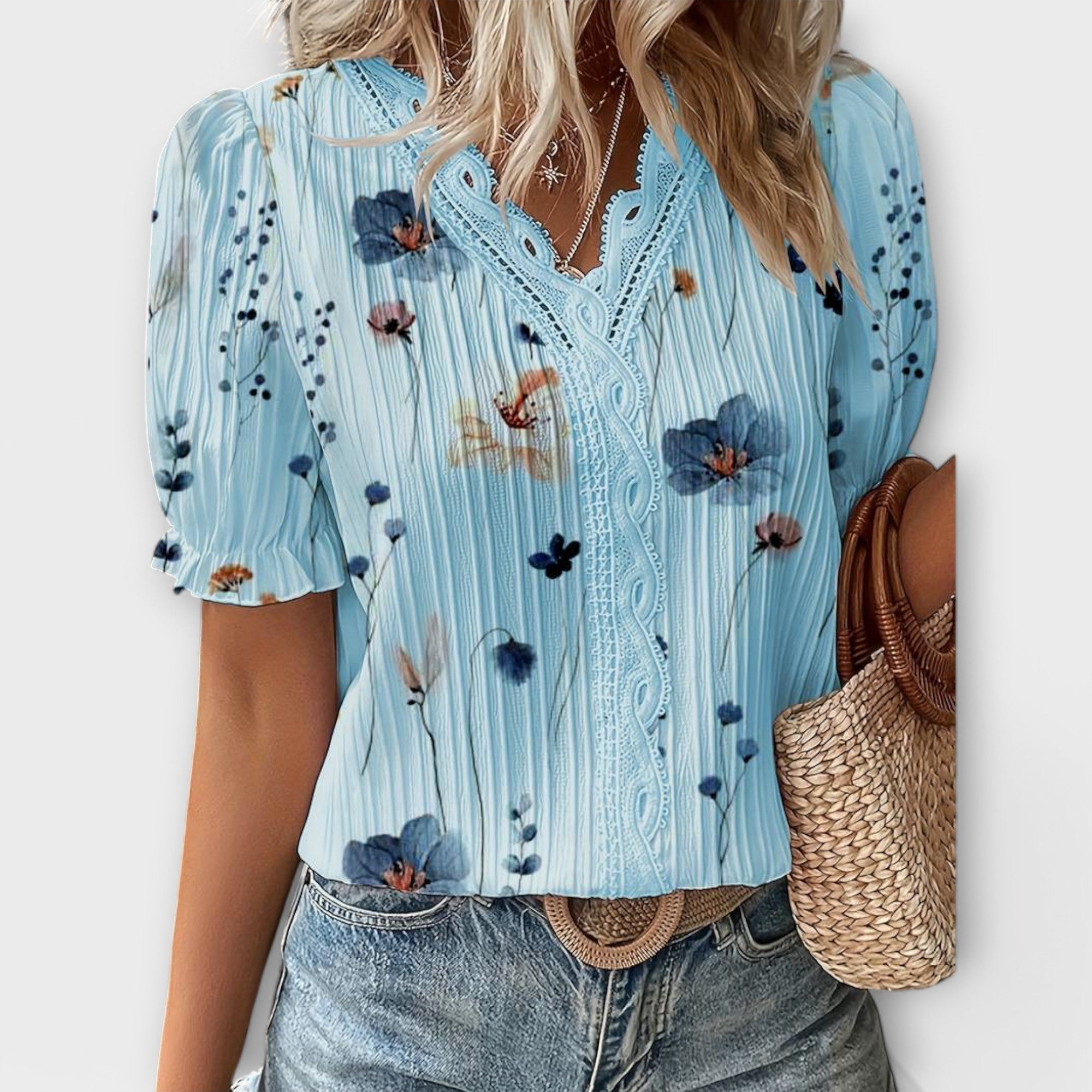 Emily - Blouse with V-Neck — view 18