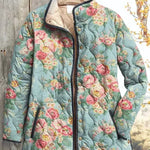 Nadja™ | Quilted Jacket with Roses on Mint