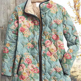 Nadja™ | Quilted Jacket with Roses on Mint
