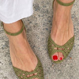 Isadora – Golden Braided Sandals — view 4