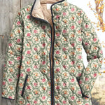 Traudel™ | Quilted Jacket with Roses on Sage
