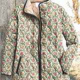 Traudel™ | Quilted Jacket with Roses on Sage