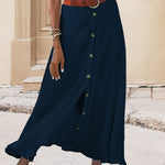 Syndy - Flowing Skirt with Buttons — view 7