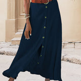 Syndy - Flowing Skirt with Buttons — view 7