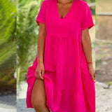 Bexley - Casual Summer Dress with V-Neck — view 5
