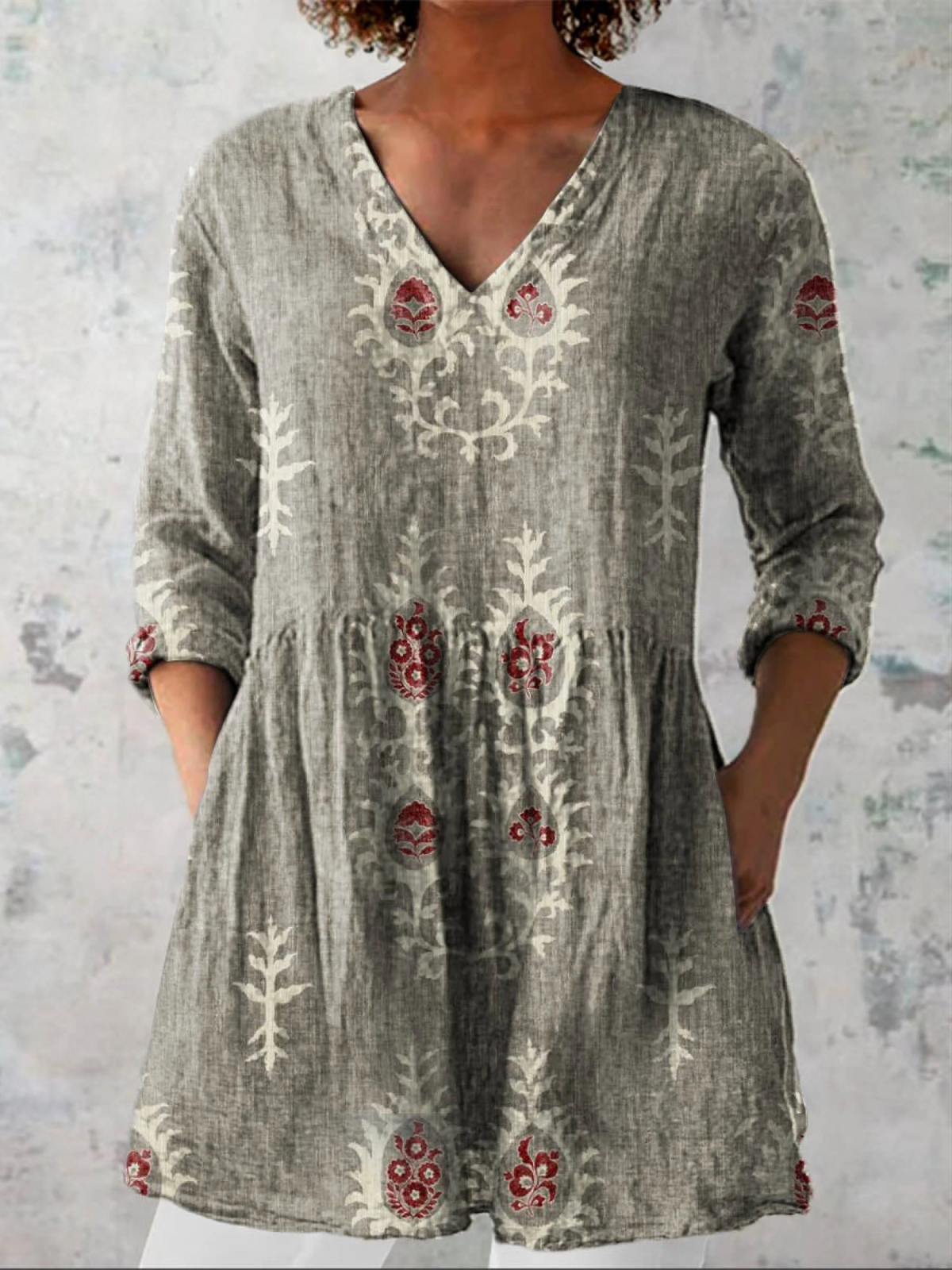 Blair | Long Blouse with Expressive Print — view 6