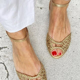 Isadora – Golden Braided Sandals