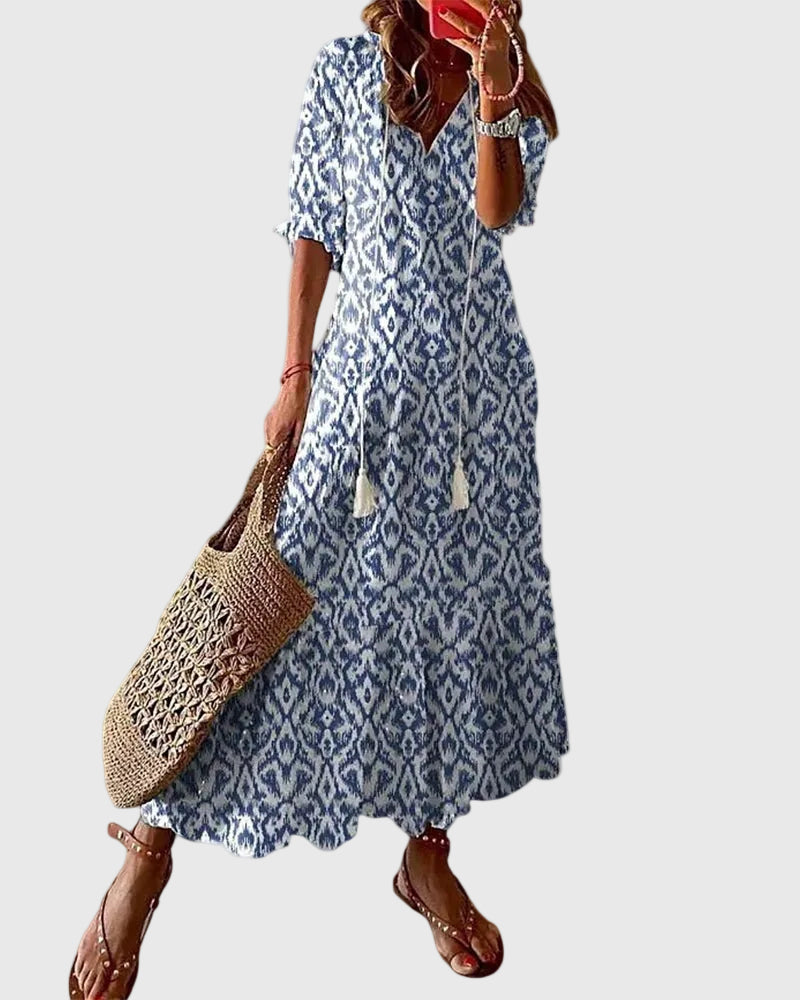 Amalia | Boho Vintage Maxi Dress for Summer