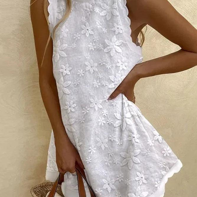 Lightweight Lace Mini Dress, Sleeveless