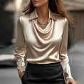 Inês - Luxurious Satin Blouse with Soft Neckline