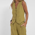 Aira - Vest with Buttons & Wide-Leg Pants Set — view 12