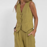 Aira - Vest with Buttons & Wide-Leg Pants Set — view 12