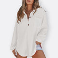 Inês - Lightweight Tunic Blouse with V-Neck and Buttons — view 9