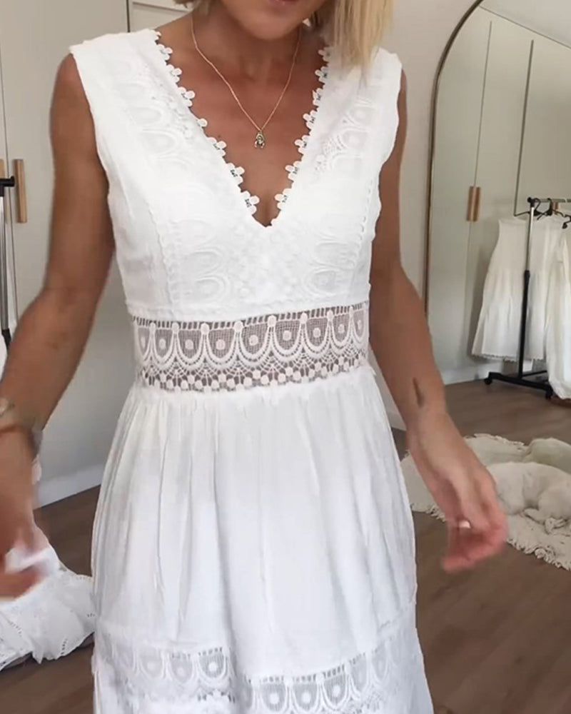 Circe - Lace Top with V-Neck — view 5