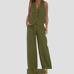 Aira - Vest with Buttons & Wide-Leg Pants Set — view 7