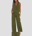 Aira - Vest with Buttons & Wide-Leg Pants Set — view 7