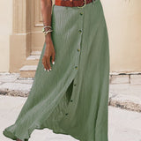 Syndy - Flowing Skirt with Buttons — view 5