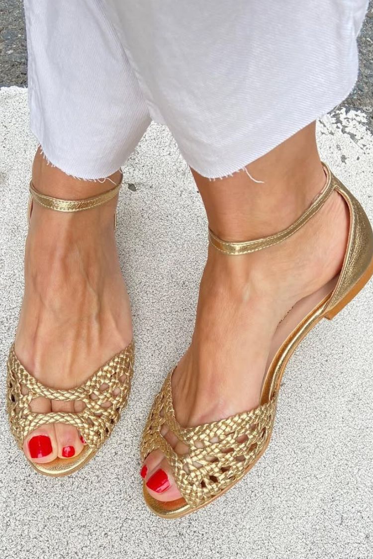 Isadora – Golden Braided Sandals — view 8