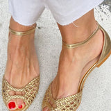 Isadora – Golden Braided Sandals — view 8
