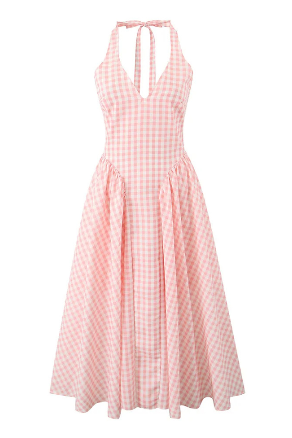 Romina - Midi Dress with Check Print — view 7