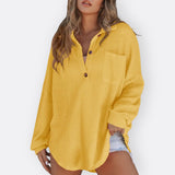 Inês - Lightweight Tunic Blouse with V-Neck and Buttons — view 11
