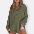 Inês - Lightweight Tunic Blouse with V-Neck and Buttons