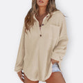 Inês - Lightweight Tunic Blouse with V-Neck and Buttons — view 3