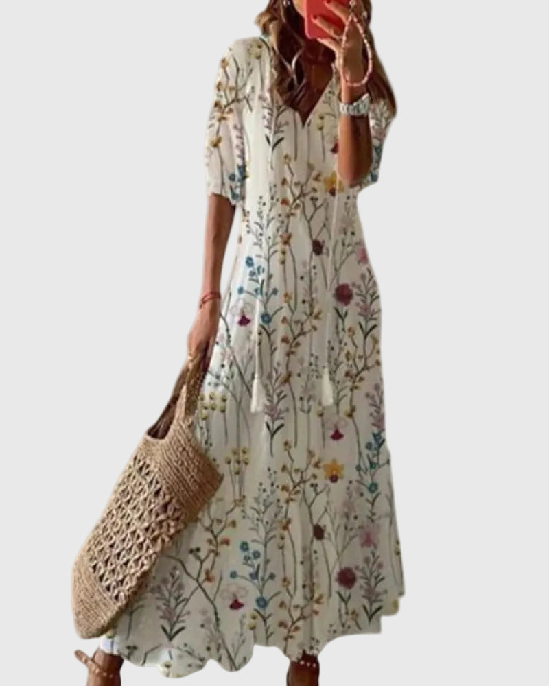 Amalia | Boho Vintage Maxi Dress for Summer — view 6