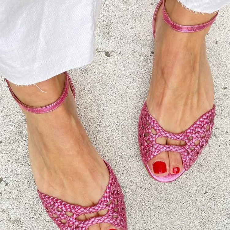 Isadora – Golden Braided Sandals — view 2