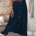 Syndy - Flowing Skirt with Buttons — view 6