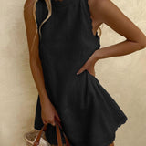 Sleeveless Mini Dress with Wavy Hem — view 6