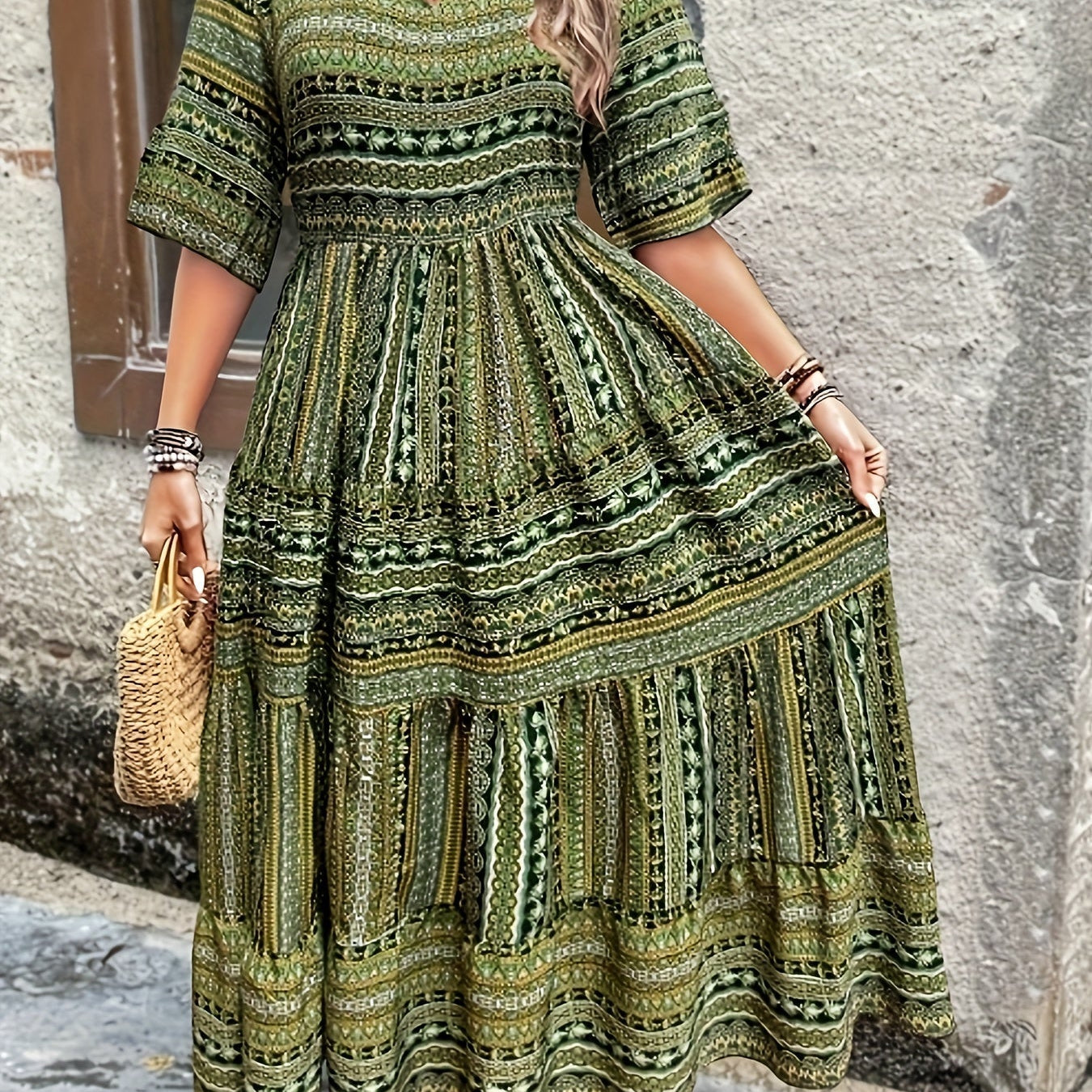 Joraine - Flowing Ethnic Dress — view 2